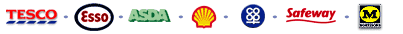 tesco, esso, asda, shell, coop and safeway